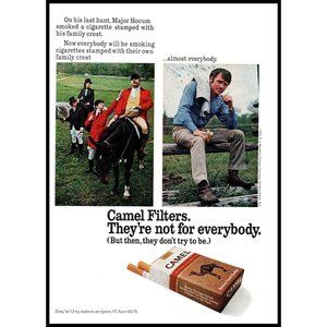 1971 Camel Filter Cigarettes Vintage Print Ad Fox Hunt Equestrian Cowboy 8x11